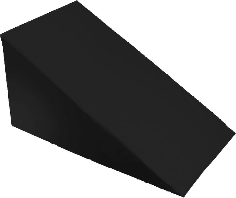 7”, 10”, 12”- inch Foam Bed Wedge Zippered Cover/Pillow Replacement Cover (24" X 24" X 12", Black)